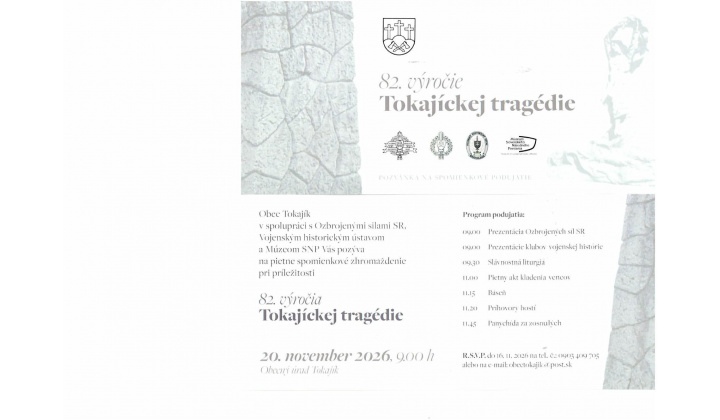 Fotka pre článok Pozvánka 82.výročie Tokajíckej tragédie