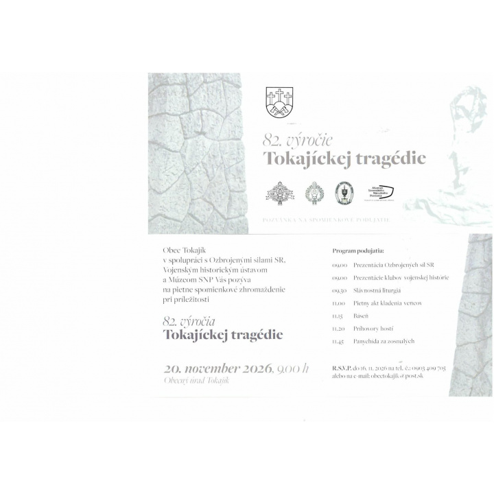 Menšia fotka pre článok Pozvánka 82.výročie Tokajíckej tragédie